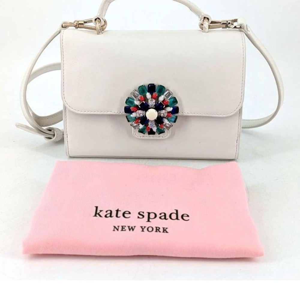Kate Spade Cream Crossbody Bag with Colorful Embellishment